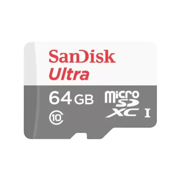 SanDisk Ultra 64GB Class-10 100mbps Micro SDXC UHS-I Memory Card (SDSQUNR-064G-GN3MN)
